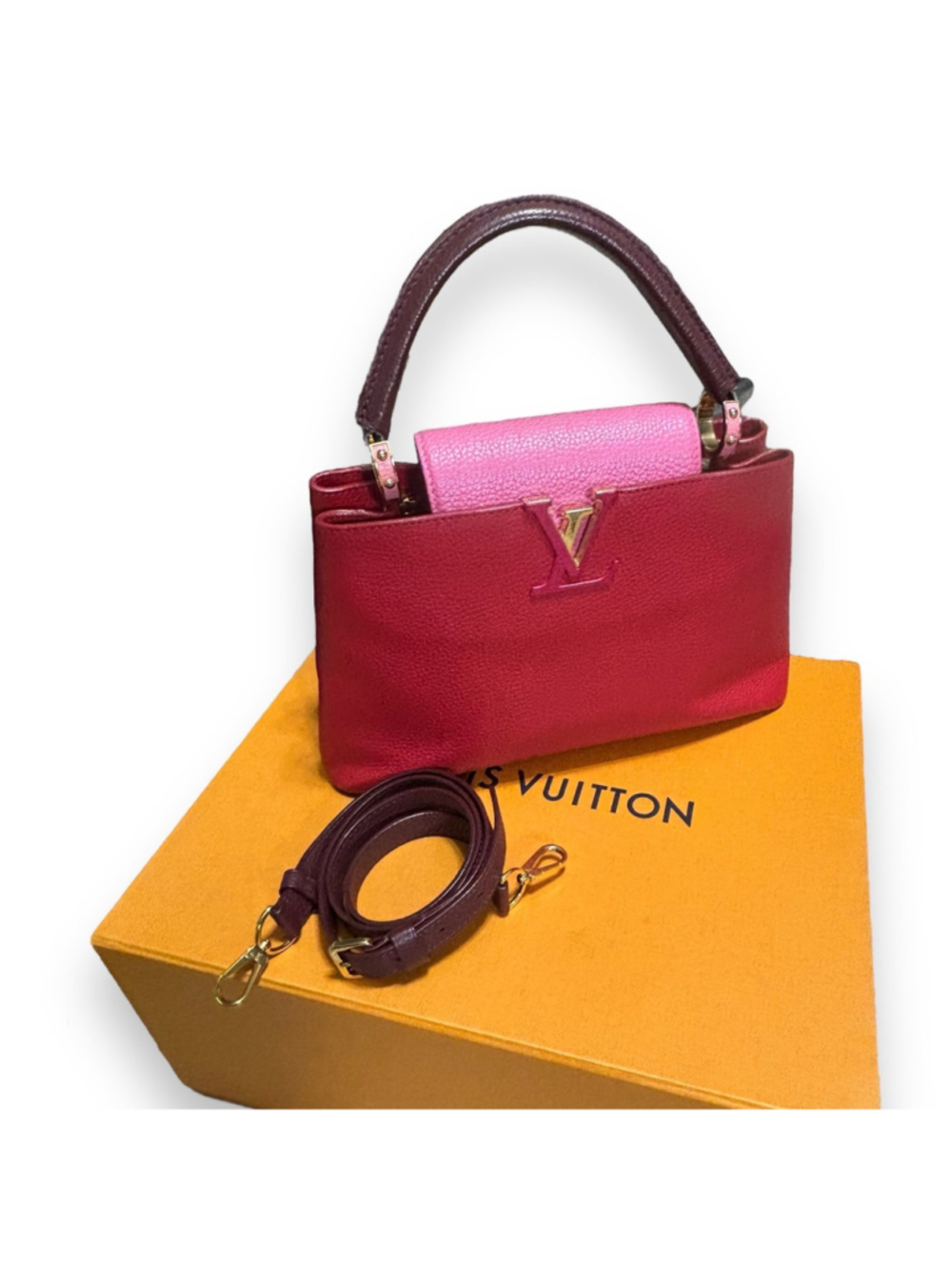 Limited Edition Louis Vuitton Capucines BB Tricolor Taurillon Leather Tote COA+